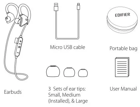 Edifier Bluetooth Stereo Headphones - Box Contents