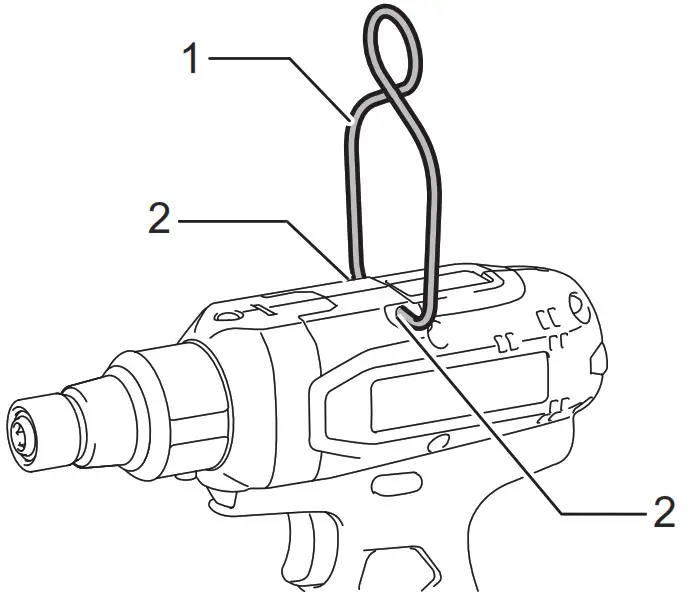 makita DFT085F Cordless Screw Driver - Installing hook 1