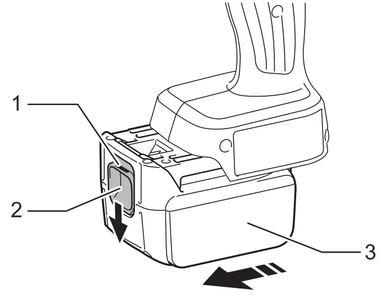 makita DFT085F Cordless Screw Driver - Installing or removing battery