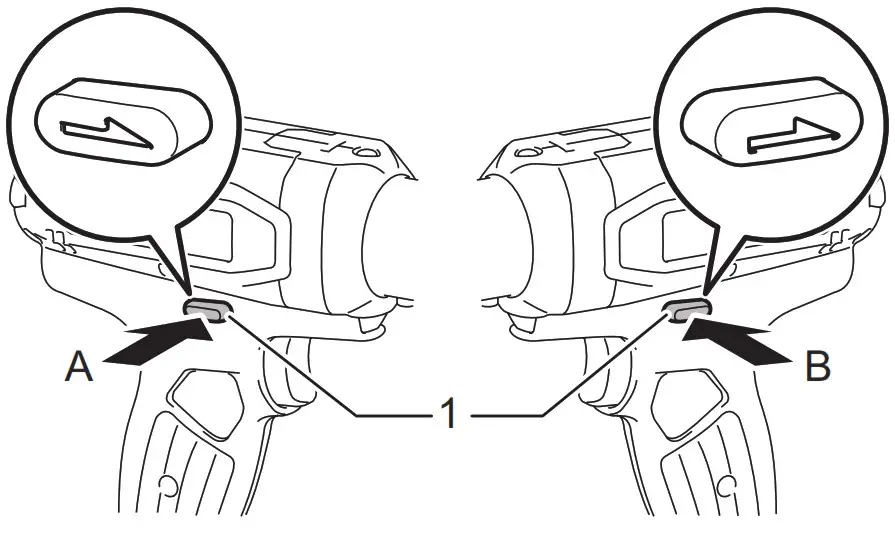 makita DFT085F Cordless Screw Driver - Reversing switch action