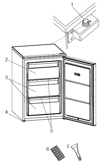 MontPellier MZF48W-1 48cm Under Counter Freezer  Icebox Fridge 1