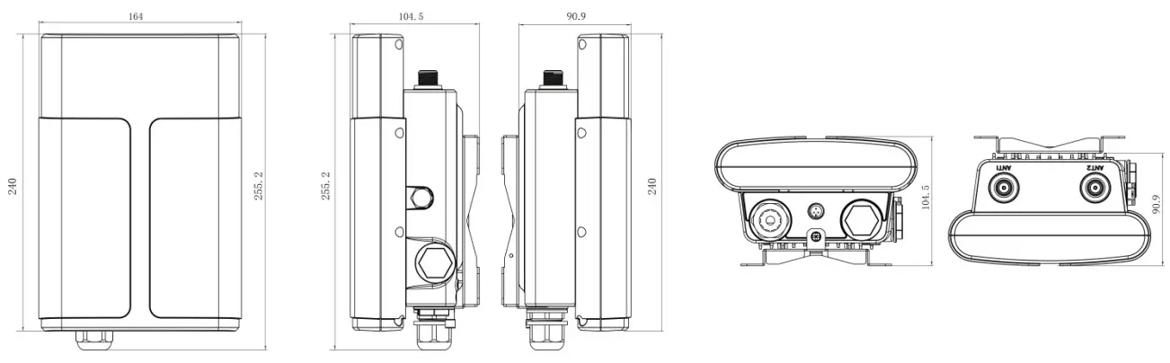 Milesight UG67 Outdoor LoRaWAN Gateway - Dimensions