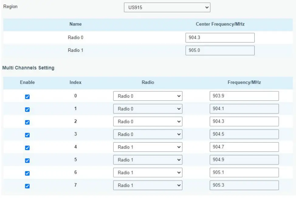 Milesight UG67 Outdoor LoRaWAN Gateway - Radio 1