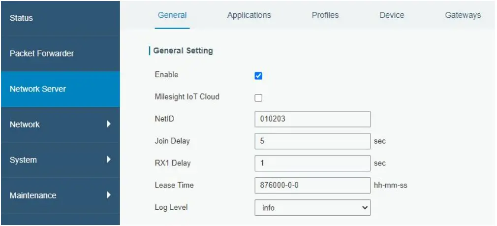 Milesight UG67 Outdoor LoRaWAN Gateway - network server mode