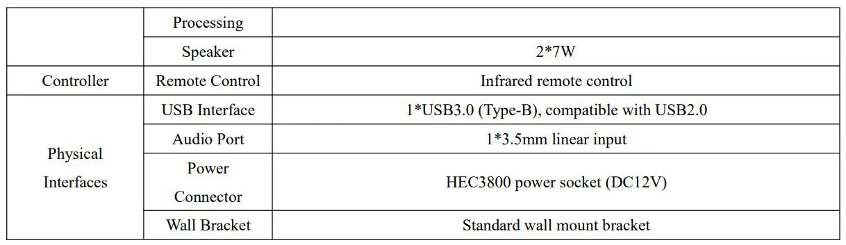OTON TECHNOLOGY KC400 All-In-One Video Bar - Technical Parameters 2