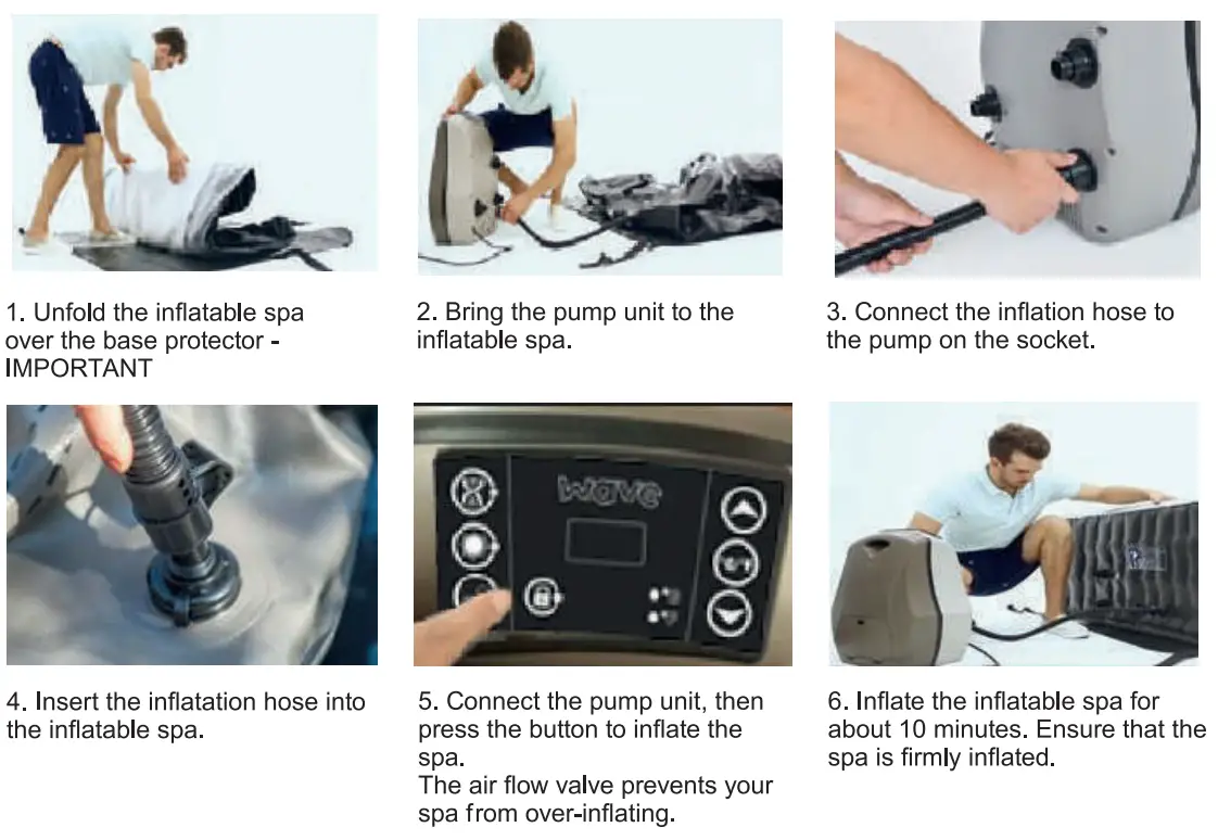 wave Atlantic 2-4 Person Round Inflatable Hot Tu User Manual - Assembling