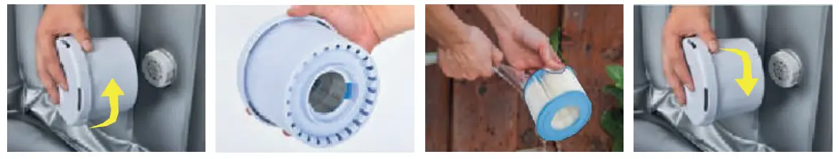 wave Atlantic 2-4 Person Round Inflatable Hot Tu User Manual - Cleaning and replacing the filter cartridge