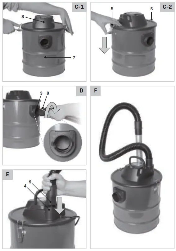 VONROC VC505AC ASH Vacuum Cleaner 1600W 10 L Capacity 2