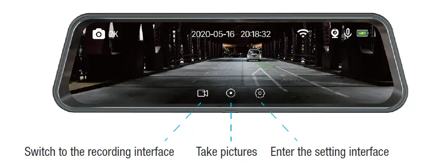 GERMiD -BV-096B-2K -9.66-Inch -2K- HD -Streaming- Media Mirror -Monitor- With- Built-In -Dash -Camera- 5