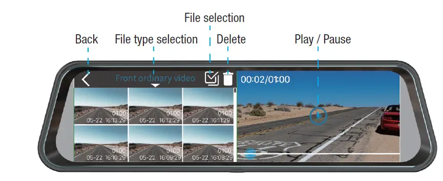 GERMiD -BV-096B-2K -9.66-Inch -2K- HD -Streaming- Media Mirror -Monitor- With- Built-In -Dash -Camera- 6