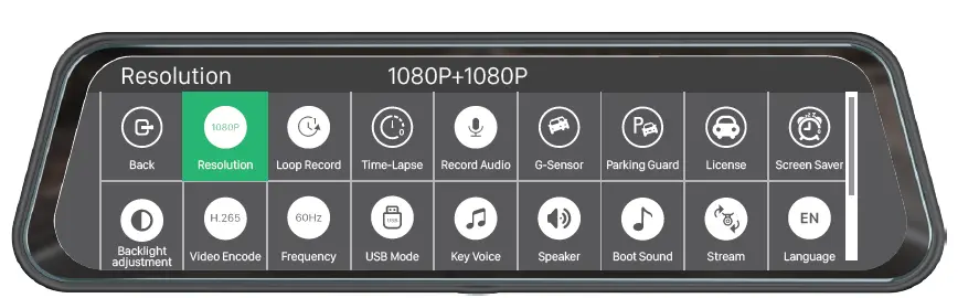 GERMiD -BV-096B-2K -9.66-Inch -2K- HD -Streaming- Media Mirror -Monitor- With- Built-In -Dash -Camera- 8