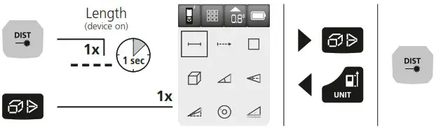 Laserliner 080 838A LaserRange Master Gi5 Laser Range Finder Device - To select functions 1