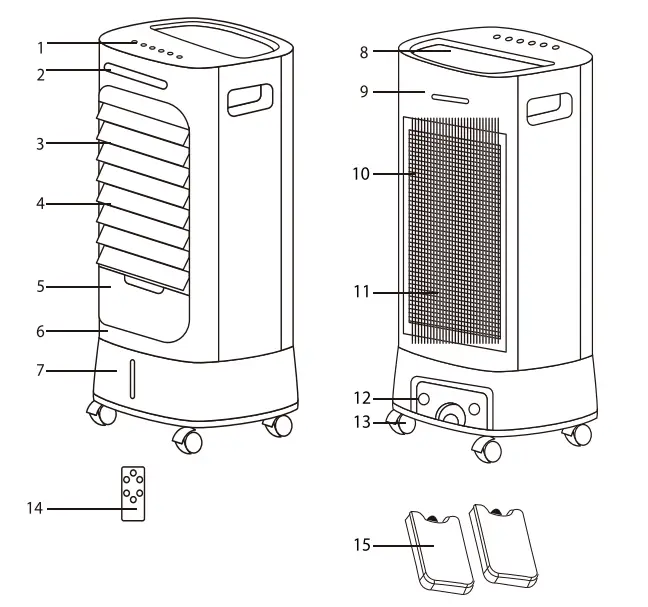 Costway ES10122US Portable Air Cooler - Device depiction