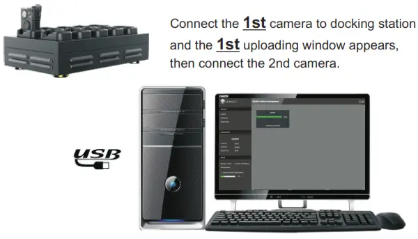 PatrolEyes PE-DV10 PRO Docking Station-Uploading Data