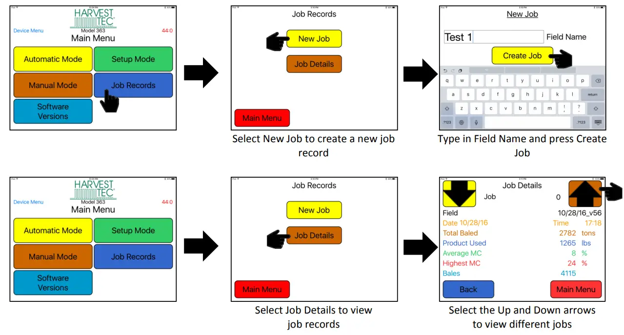 harvesttec 300 Series Small Square Baler - Job Records