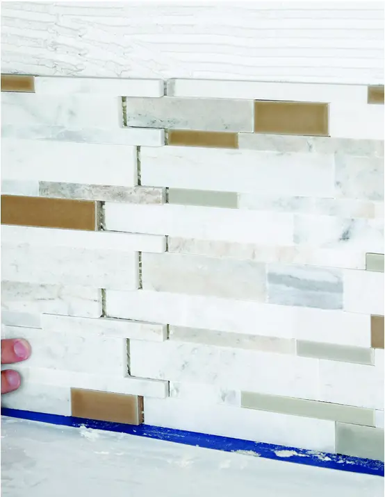 daltile Xpress Mosaix Coastal Marble Linear Mosaic Tile - Step 6