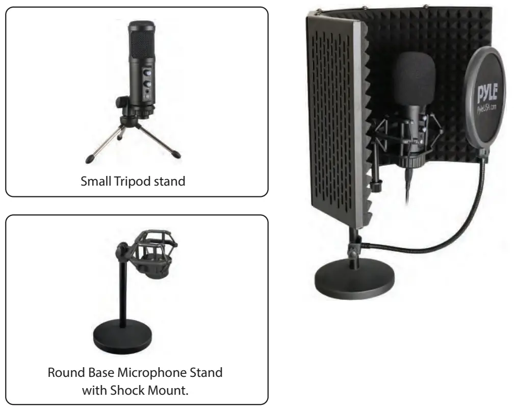 PYLE PSMIUSBIB57 Tabletop Compact Microphone Kit - parts 1