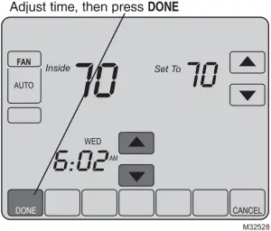 Adjust time, then press DONE