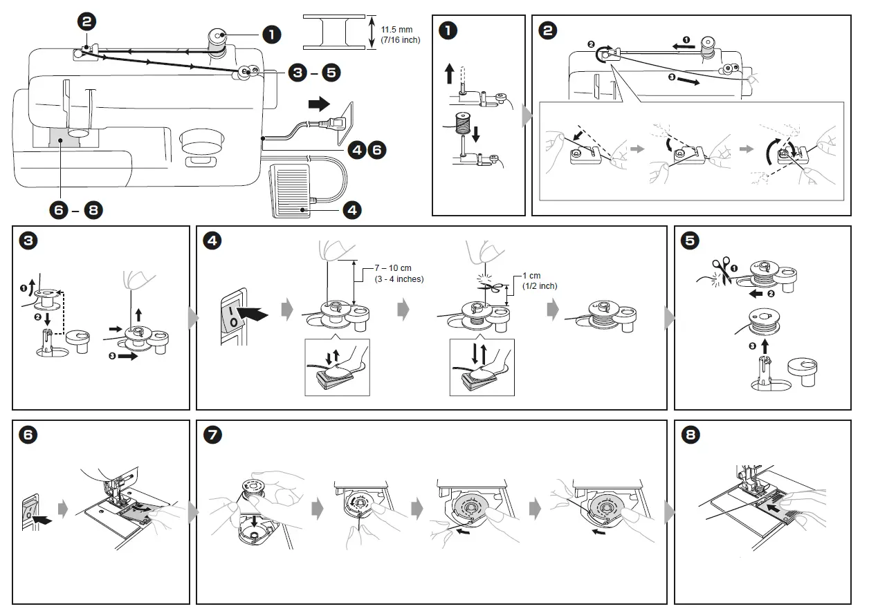 brother JS-25 Automatic Filling Function Sewing Machine FIG (1)