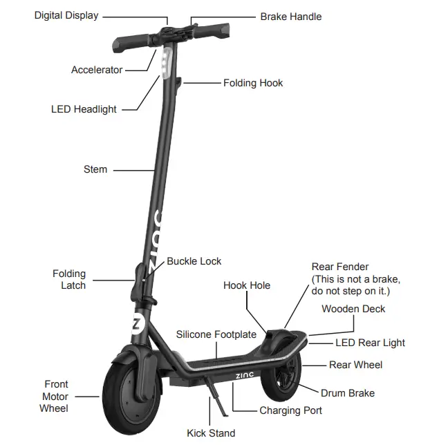 ZINC ZC07867 Folding Electric Swift Plus Scooter - PRODUCT OVERVIEW