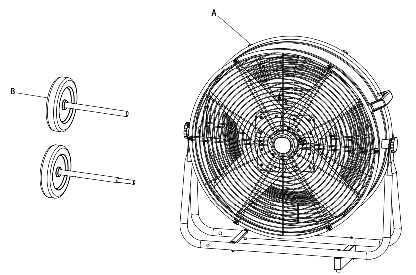 Commerical Electric SFDC6-600CT0-4 24 Inch 2 Speed Heavy Duty Tilt Drum Fan - fig 3