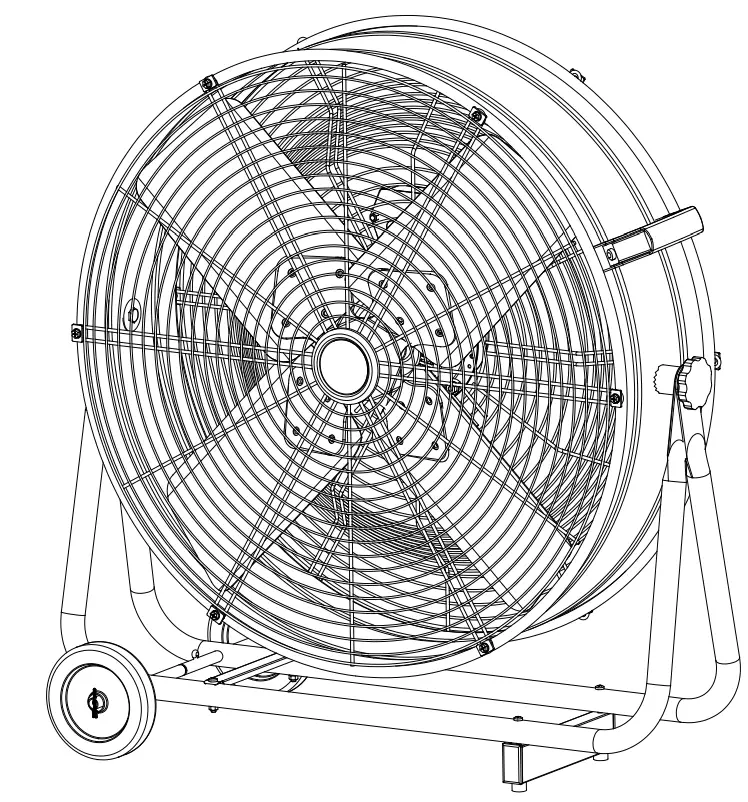 Commerical Electric SFDC6-600CT0-4 24 Inch 2 Speed Heavy Duty Tilt Drum Fan