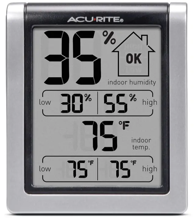 AcuRite 00613 Digital Hygrometer & Indoor Thermometer Pre-Calibrated Humidity Gauge
