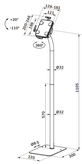 Neomounts-FL15-625BL1-Tablet-Stand-FIG 1