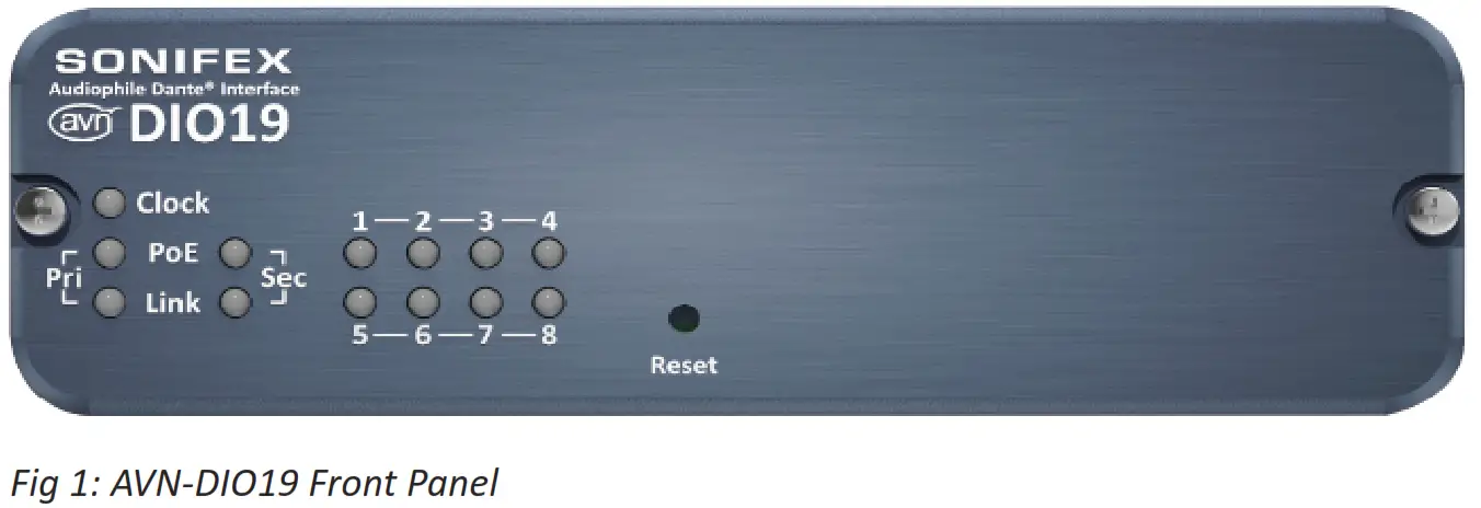 SONIFEX AVN DIO19 Dante to AES3 16 Channel I O Converter - Figure 1