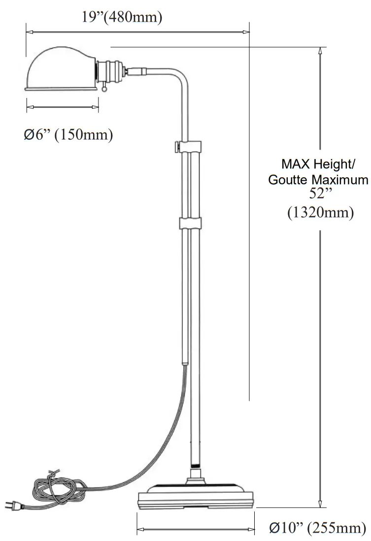 Dainolite DM1958F Pharmacy Floor Lamp Portable Light - fig 1