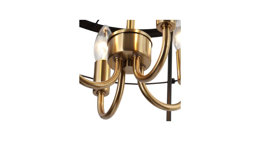 Zevni A04721 4-light 13.8-inch Black-brass Semi-flush Mount Light Instruction Manual