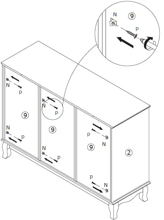 FUFU GAGA-LJY-KF330040-01-3-Door-Wood-Buffet-Sideboard-29