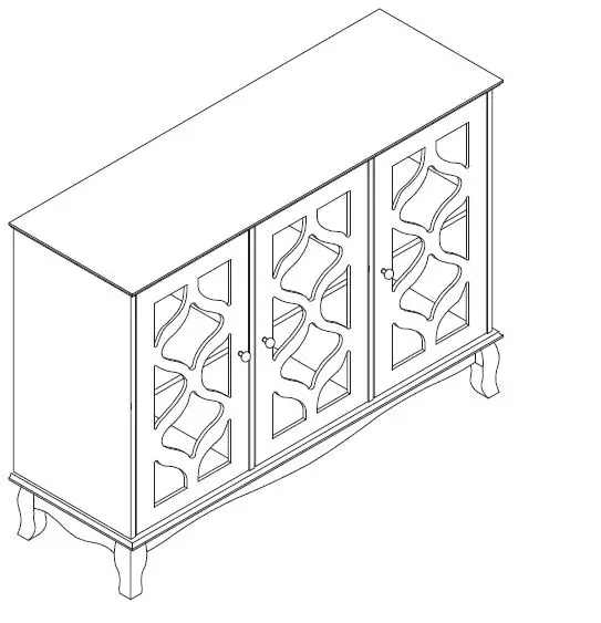 FUFU GAGA-LJY-KF330040-01-3-Door-Wood-Buffet-Sideboard