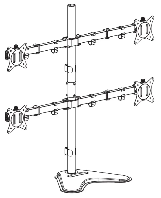 equip 650127 17 32 Articulating Quad Monitor Tabletop Stand -