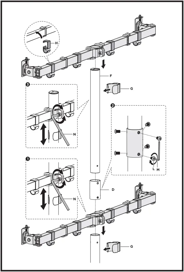 equip 650127 17 32 Articulating Quad Monitor Tabletop Stand - 3