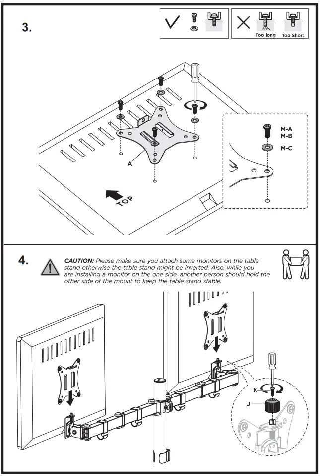 equip 650127 17 32 Articulating Quad Monitor Tabletop Stand - 4