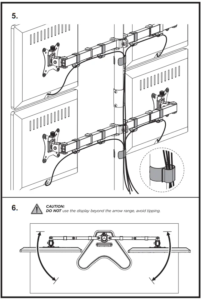 equip 650127 17 32 Articulating Quad Monitor Tabletop Stand - 5