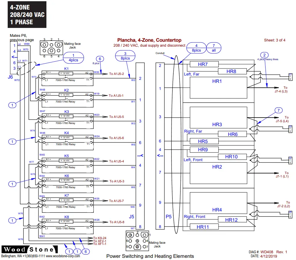 1 PHASE ELECTRICAL DIAGRAMS