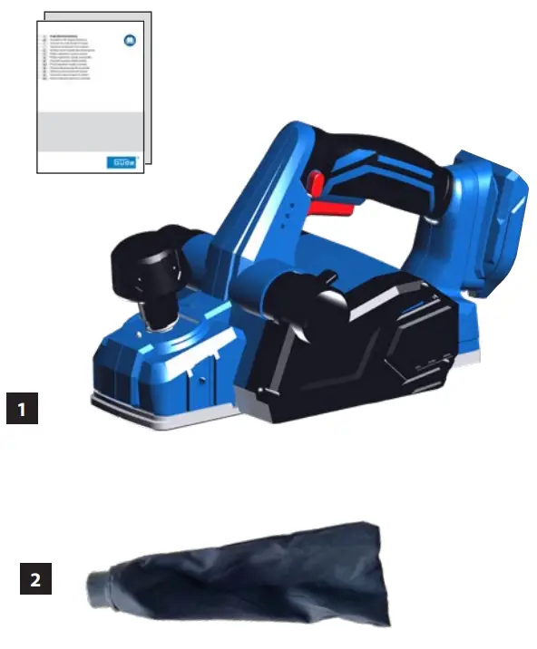 Gude HO 18 0 Cordless Planer-delivery