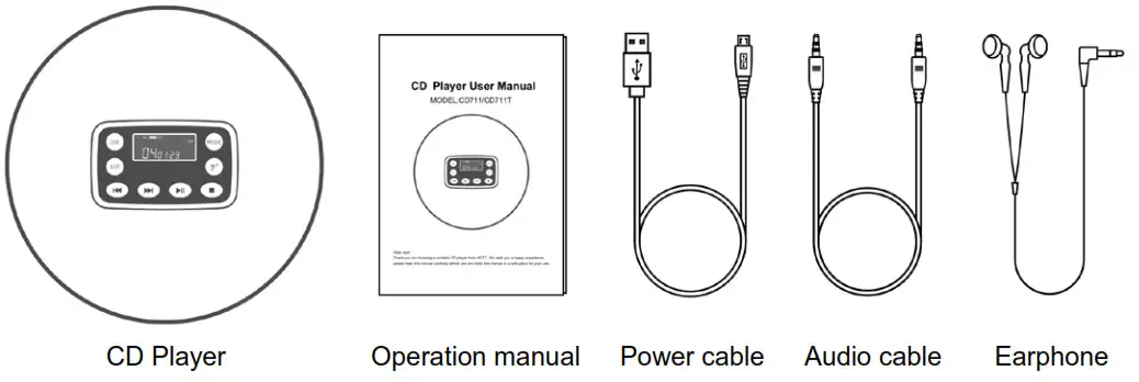 HOTT CD711 CD Player - Accessories