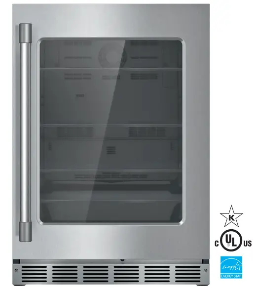 Thermador T24UR925RS Under Counter Glass Door Refrigerator