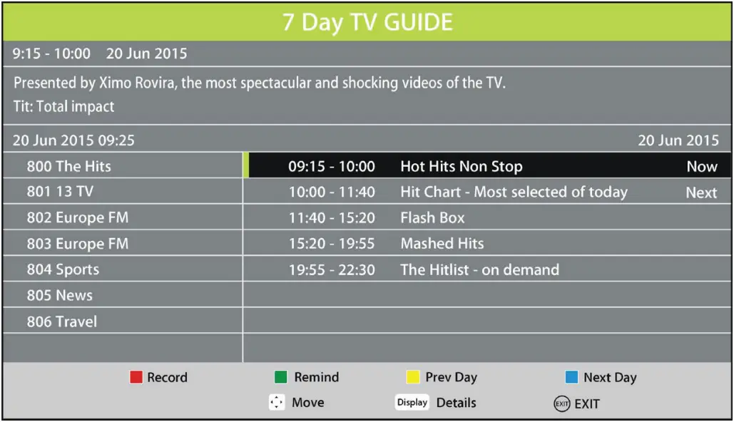 BLAUPUNKT BP4000F 40 Inch Full HD TV - EPG Guide