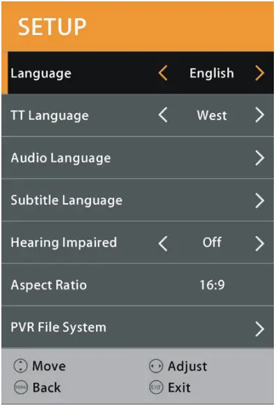 BLAUPUNKT BP4000F 40 Inch Full HD TV - SETUUP SETTINGS