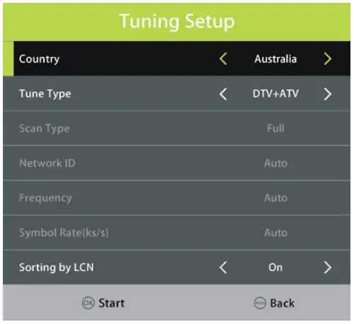 BLAUPUNKT BP4000F 40 Inch Full HD TV - Tunning Setup
