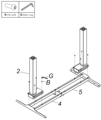 ERGOLUX Dual Motor 2 Section LEG Standing Desk - Step 2