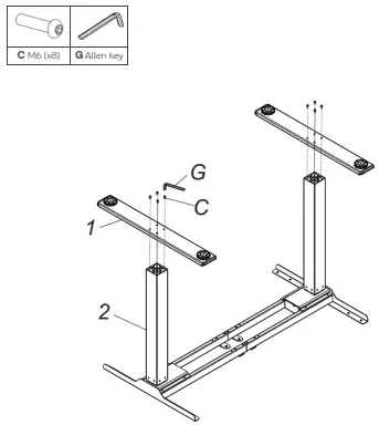 ERGOLUX Dual Motor 2 Section LEG Standing Desk - Step 3