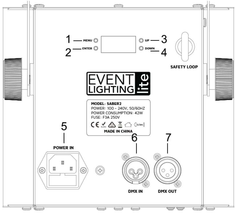 EVENT LIGHTING SABER2 3-in-1LED Effect - Control Panel
