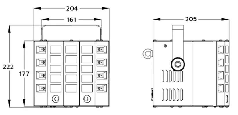 EVENT LIGHTING SABER2 3-in-1LED Effect - Dimensions