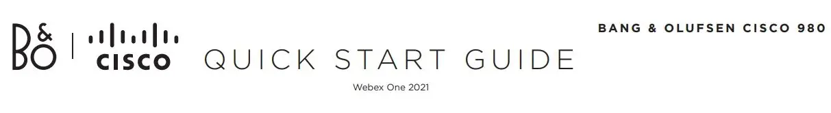 BANG OLUFSEN CISCO 980 Premium Business Headset User Guide