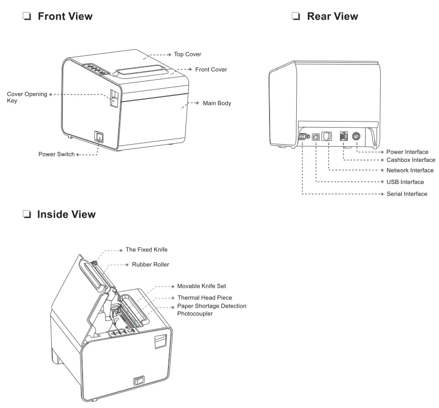 RONGTA RP328 Thermal Receipt Printer - Appearance
